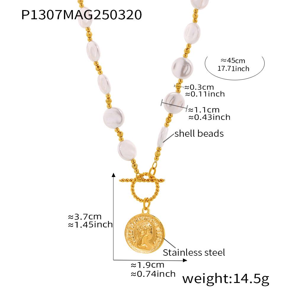 Qiong Yao French Baroque Pearl Necklace with Faceted Flower Beads