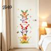 Cute Cartoon Wall Stickers Watercolor Christmas Stack?Up Characters Stickers, Removable Self?Adhesive Door Decorative Holiday Murals Sticker,