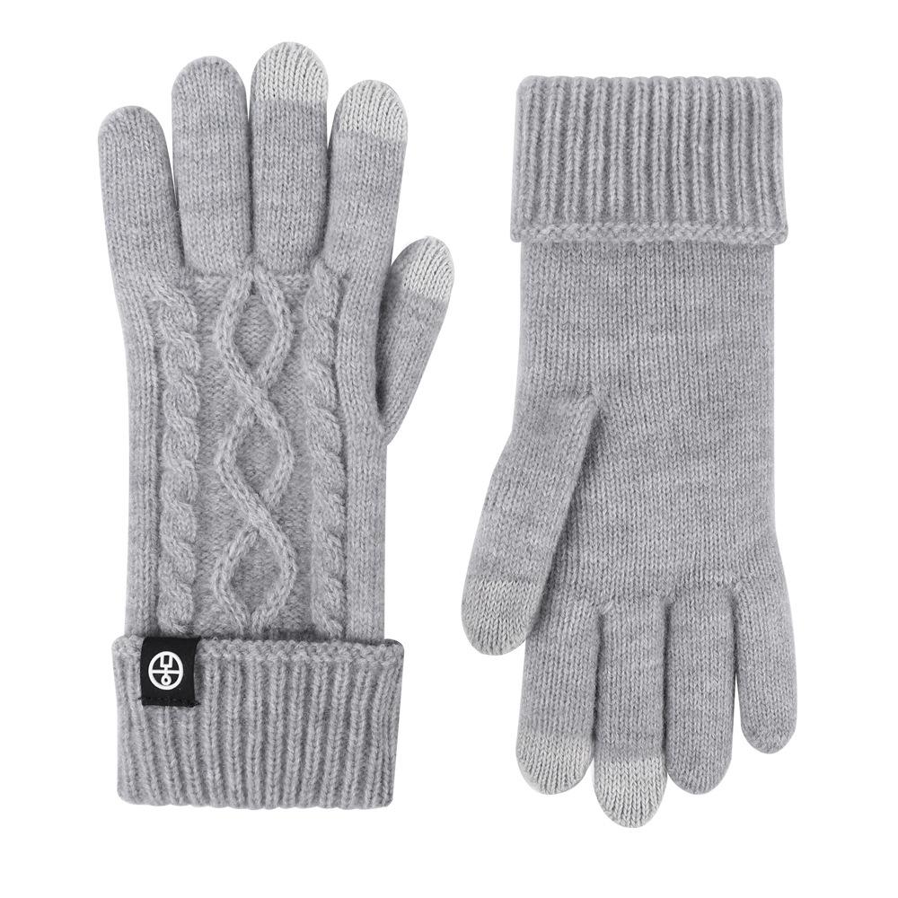 Knitted Gloves Warm and Cold Autumn and Winter Gloves for Cycling Yarn and Twisted Lengthened and Thickened Outdoor Touch Screen Gloves