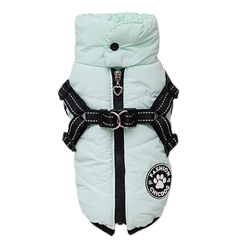 Wasserdichte Haustierkleidung mit Geschirr für kleine und mittelgroße Hunde, Jacke mit hohem Kragen, Welpenmantel, Chihuahua, Mops, Pudel, Kostüme, Outfits