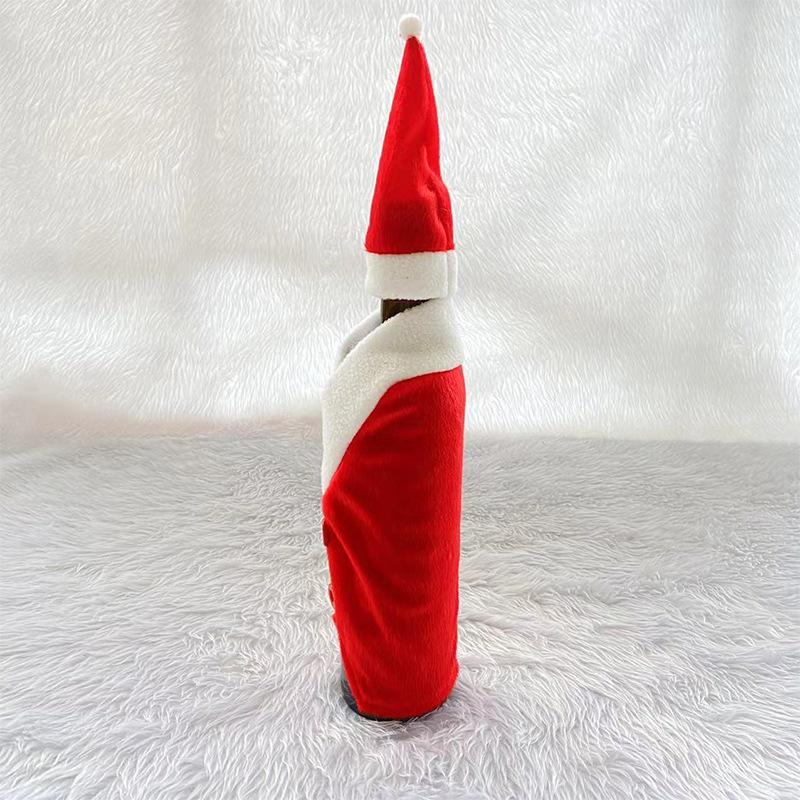 1pcs Christmas Wine Bottle Cover Cloth Insulated Sleeve Santa Button Decor Holiday Party Accessory Gift Bag Home Decoration