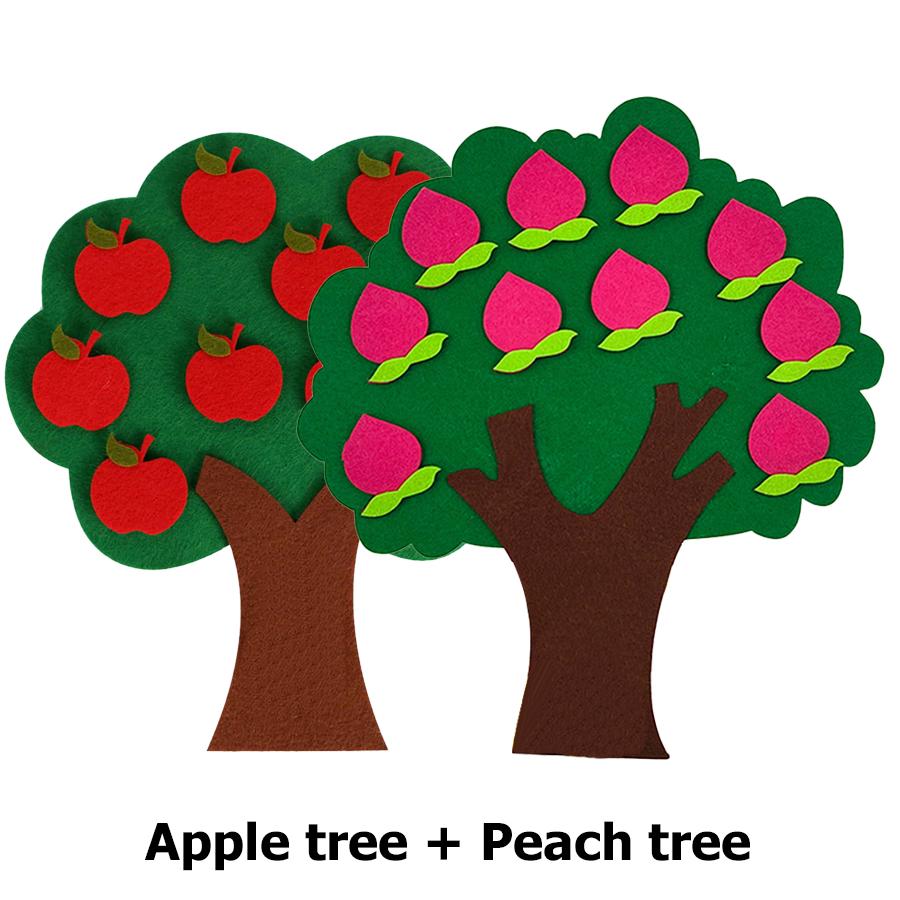4 Styles Available Fruit Tree Puzzle Felt Children Early Education Toys Kindergarten Color Number Fruit Cognitive Teaching Aids