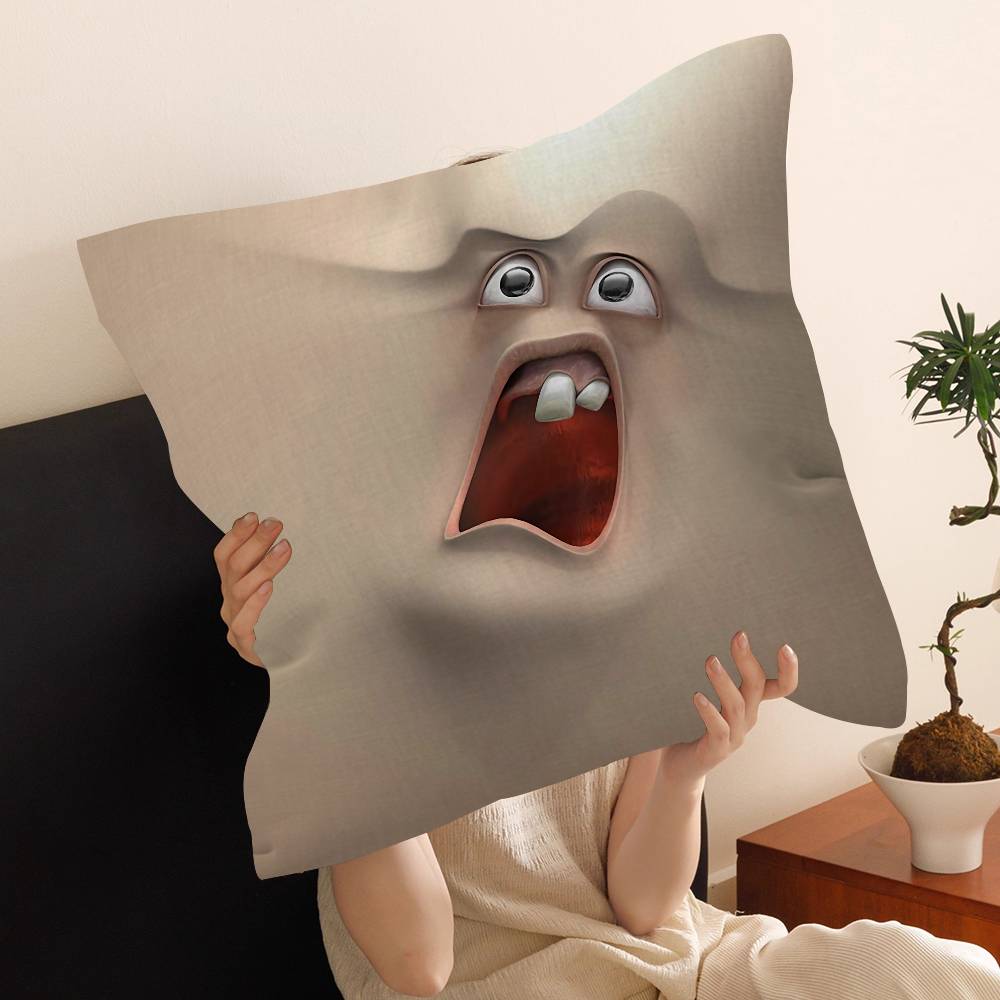 3D Funny Meme Face Cushion Cover Car Throw Pillow Case For Sofa Car Christmas Gift 40x40cm 45x45cm