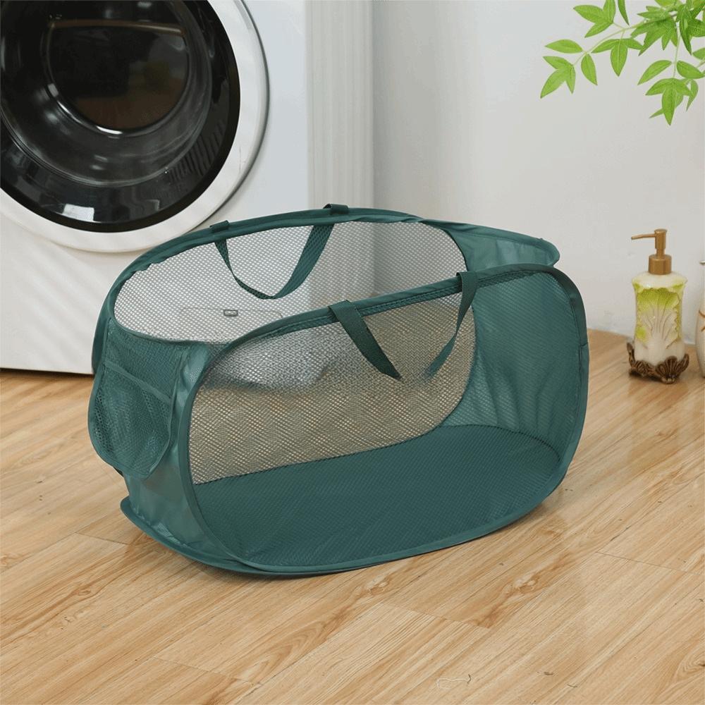 New Mesh Fabric Storage Basket 6 Colors Foldable Foldable Basket Household Storage Box Bathroom зелёный