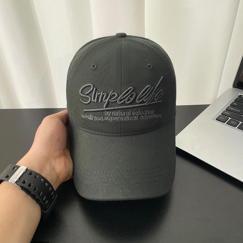 Autumn and Winter Brushed Peaked Cap for Women Korean Style Letter Embroidery Face-showing Small Hat Versatile Couple Outdoor Sun Hat