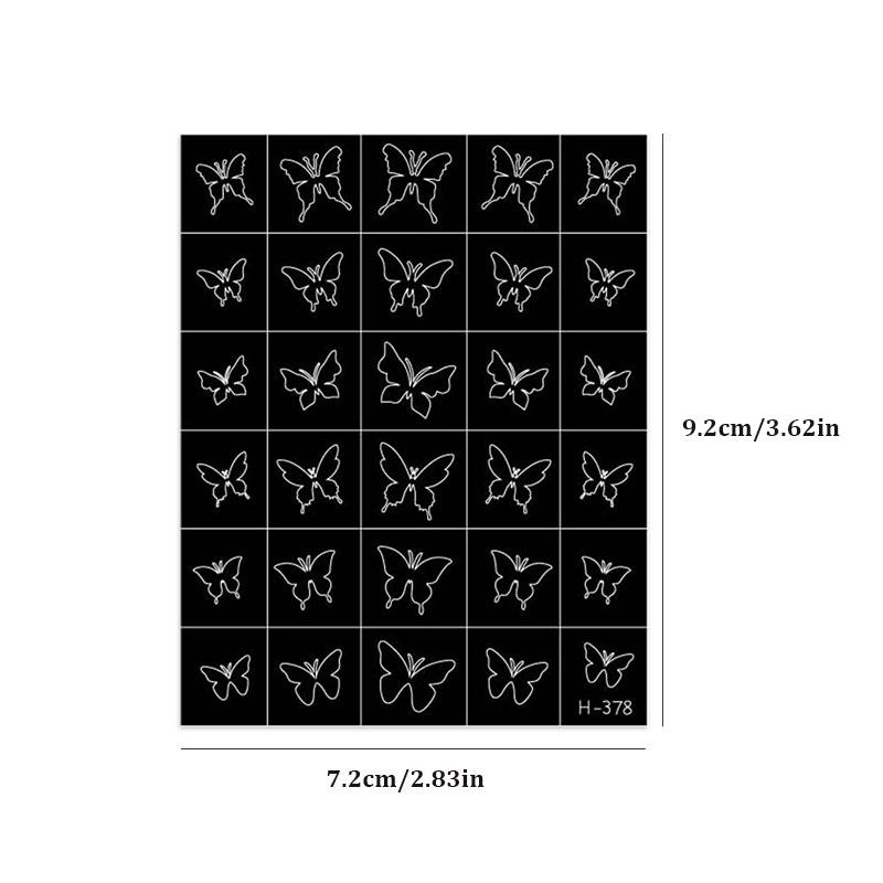 Hallow Butterfly Bow Knot Nail Art Sticker Self Adhesive Sticker Manicure Salon Supply French Smudge Template Auxiliary Sticker