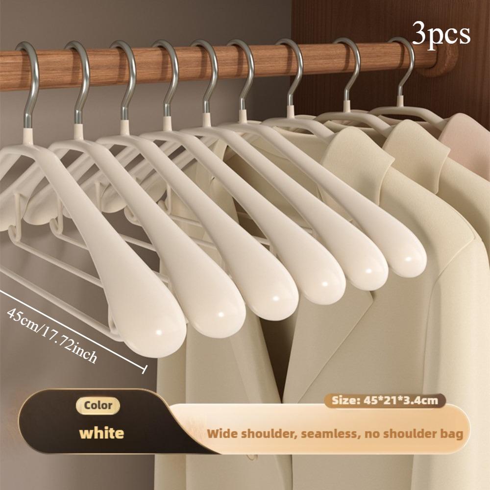 

10 шт. бесшовных вешалок с широкими плечиками, нескользящие и не деформирующие одежду, подходят для сухого и мокрого использования, высокая грузоподъемность