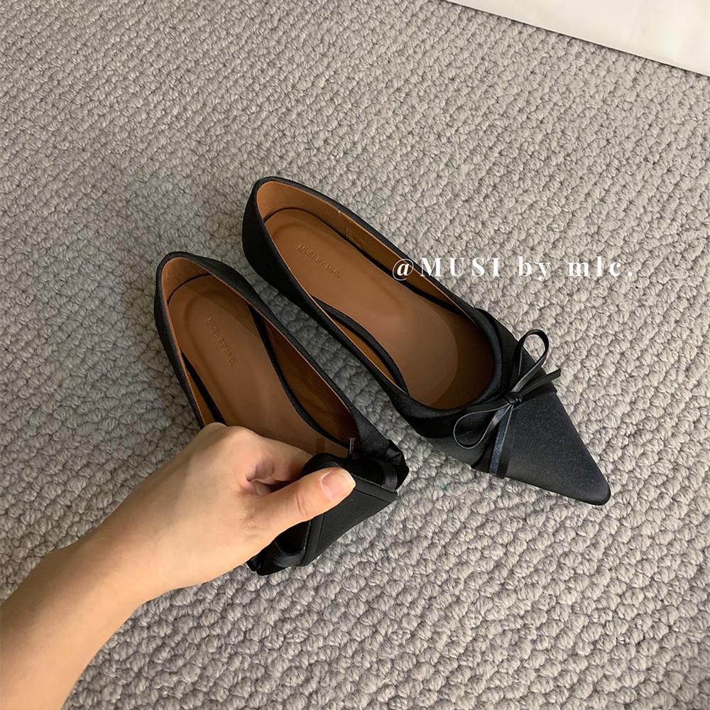 

Bailamos Spring New Women Flats Fashion Pointed Toe Shallow Slip On Dress Shoes Low Heel Single Shoes Ballet Shoes Mujer 35
