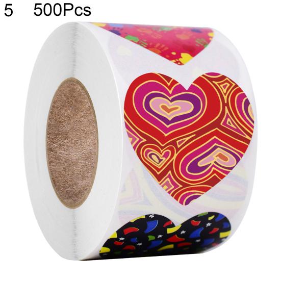 500Pcs/Roll Heart-shaped Labels Sticker Candy Gift Box Wedding Valentines Decals