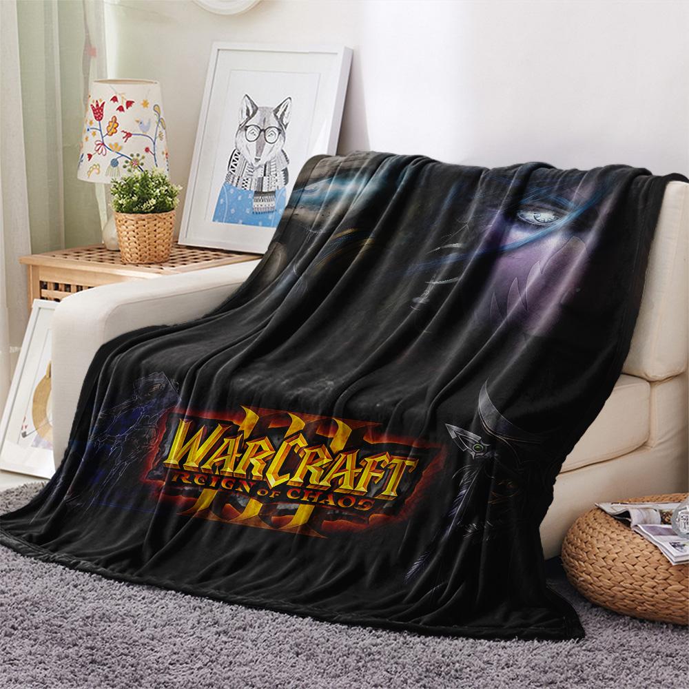1pz Coperta in Flanella con Stampa Warcraft, Alta qualità Confortevole per Tutte le Stagioni, Decorazione per la Casa, Calore e Comfort, Perfetta per Regali di Natale