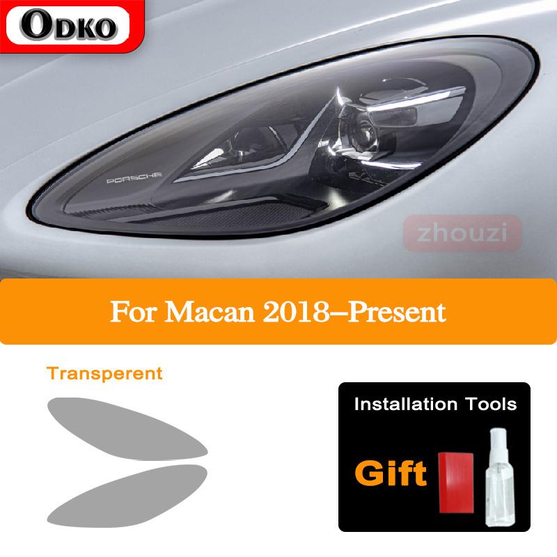 Per Porsche Macan 2018 Faro Auto Tinta Nero Pellicola Protettiva Vinile Fanale Posteriore Trasparente TPU Adesivo Accessori