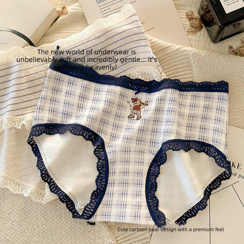 Big Size Ladies Spring and Autumn New Lovely Pure Cotton Without A Mark in The Waist Triangle Briefs