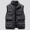 Men's Plus Size Fleece Work Sleeveless Jacket Many Pocket Winter Warm Jackets