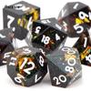 7 Pcs Black White Number Sharp Edge Resin Dice Polyhedral Dice Suitable for Role-Playing RPG    Board Game