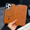 Business Spirit Shield Magnetic Suction Suitable for Apple iPhone16E Mobile Phone Case Flip Leather Case 16Pro Card 16 Protective Case