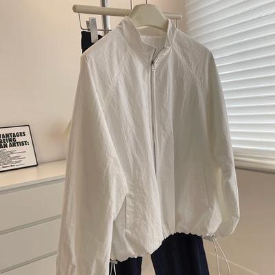 Coats for Women Summer Standing Collar Shell Jacket Sun-protective Loose Casual Coat Top