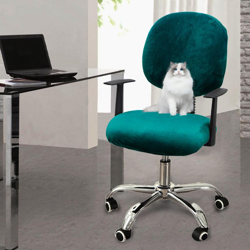 2-pack fluwelen stretch bureaustoelhoes met armleuningen, draaibare computerstoelhoes 1 pce