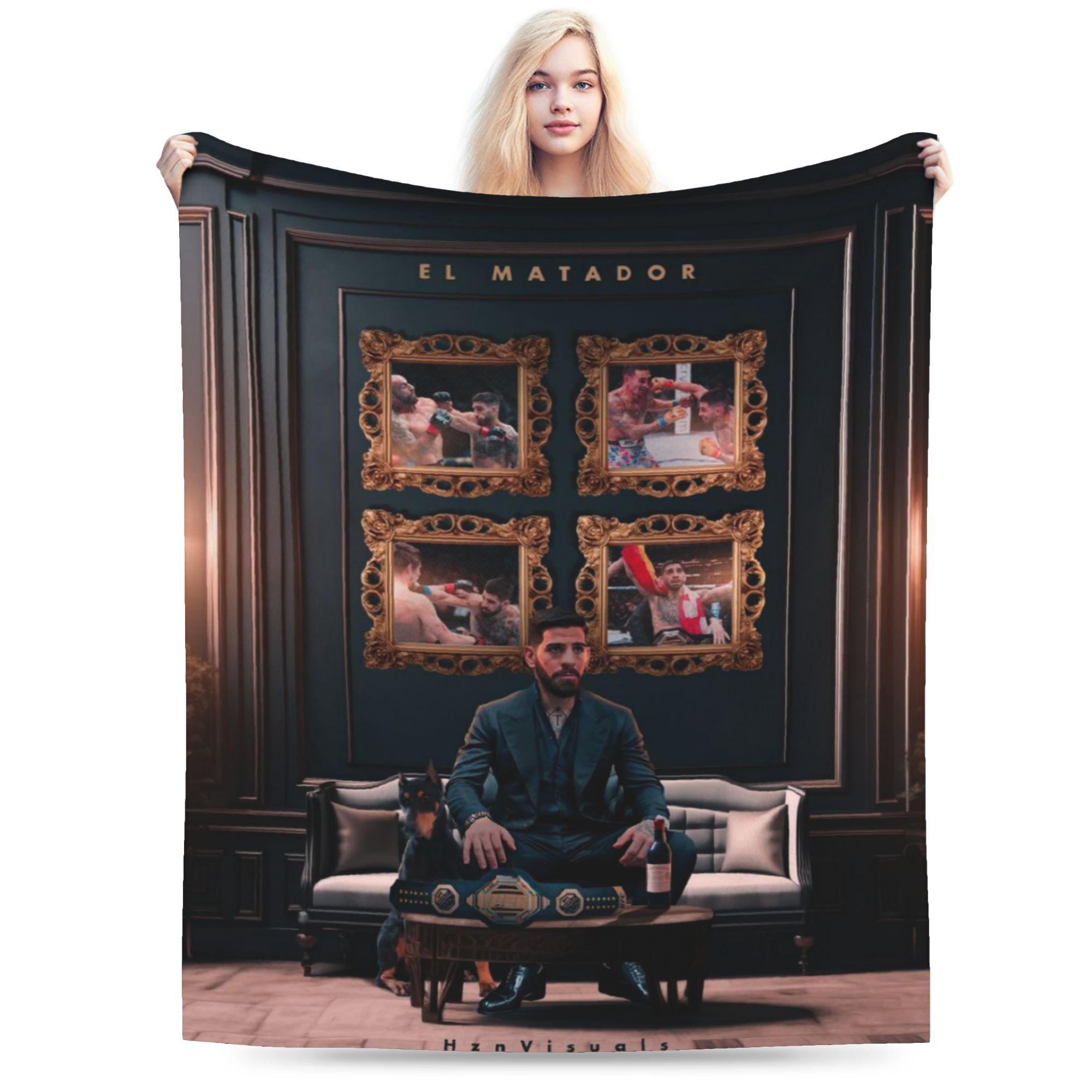 

Ilia Topuria Wrestling Wrestler Blanket Lightweight Thin Fleece Cute Present Throw Blankets Rug Piece 75cmx90cm