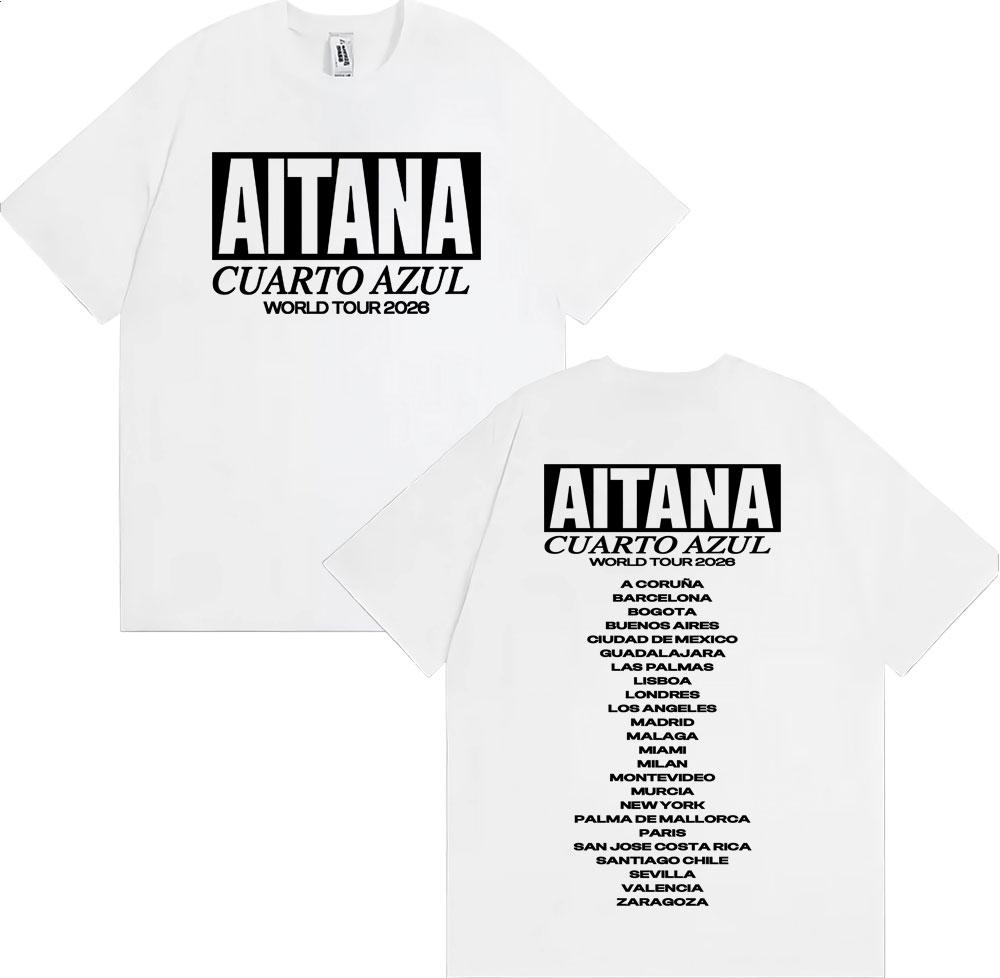 Aitana Cuarto Azul Wdrld Tour 2026 Printed Tshirts Unisex WOMEN Harajuku Comfortable and Loose Unisexs and WOMENs Tshirts