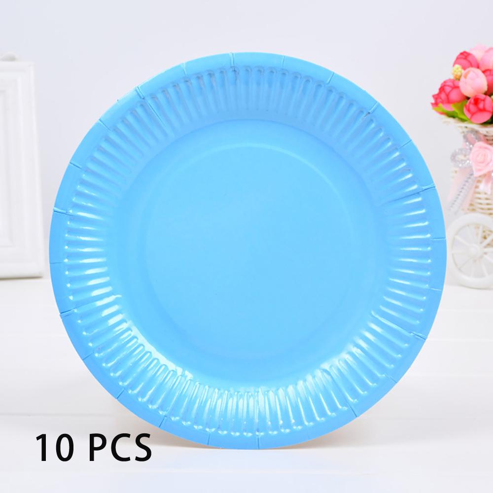 10 PCS Solid Color Disposable Paper Tray Eco-friendly Cardboard Diameter 18cm High quality white cardboard Handmade props