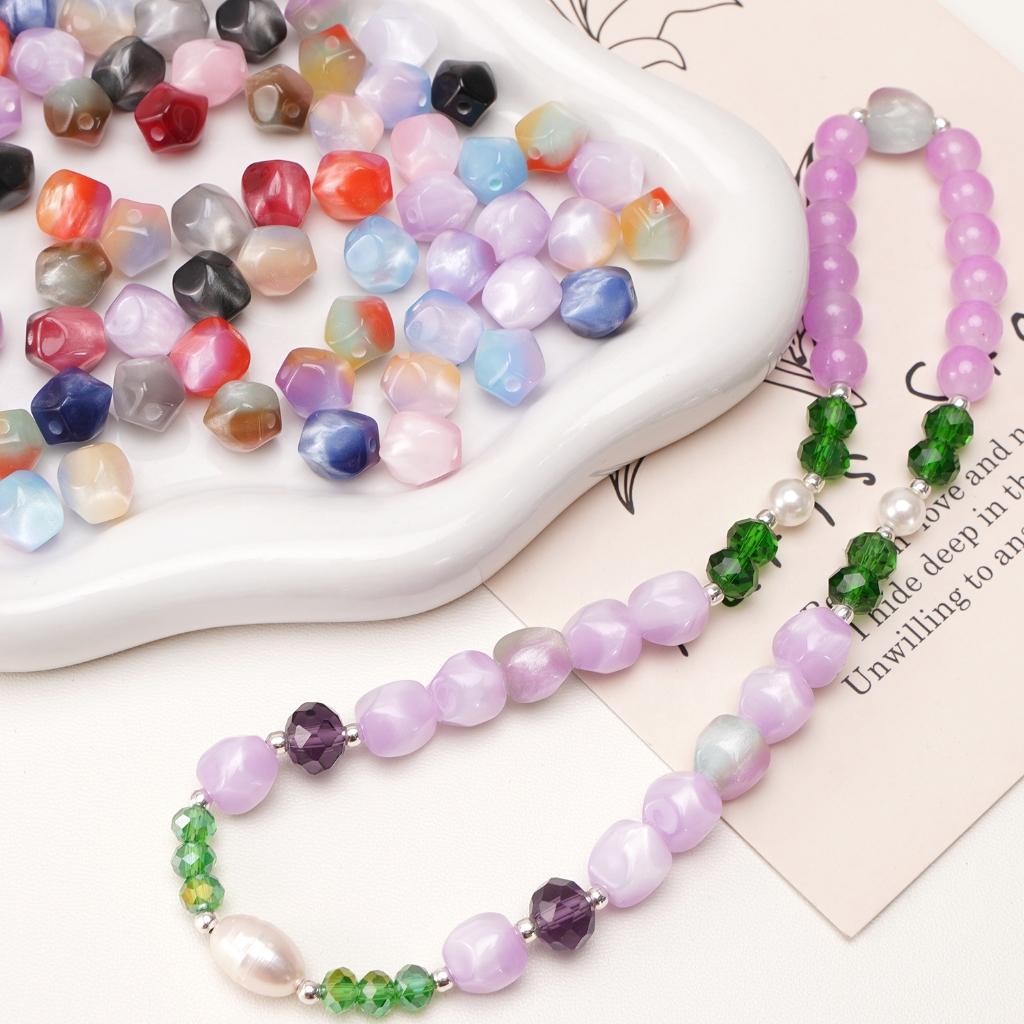 10mm 10Pcs Resin Octagon Beads Imitation Cat Eye Beads DIY Bracelet Necklace Earrings Jewelry Accessories