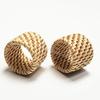 Handmade Braided Rattan Napkin Buckles Napkin Rings Natural for Dining Table 6XDE