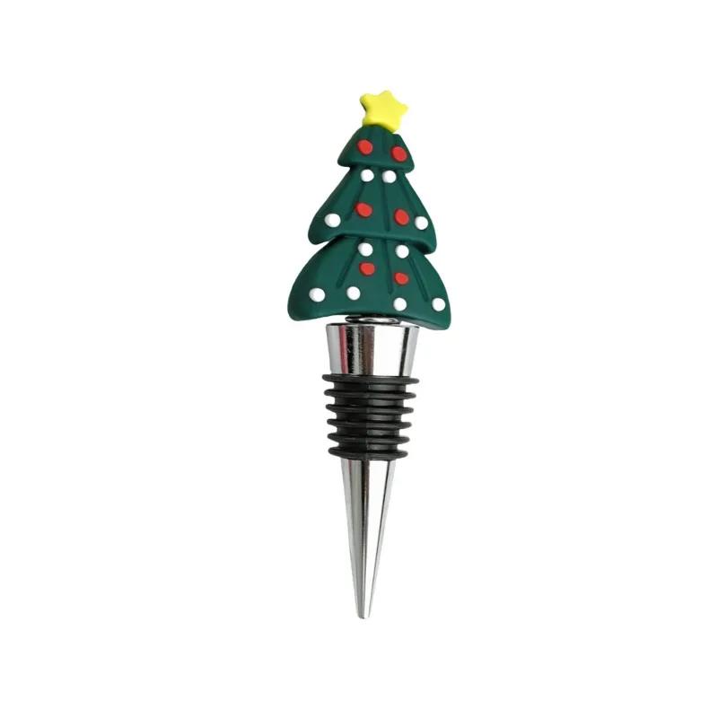 PVC Wine Bottle Stopper Santa Claus Wine Stopper Elk Santa Claus Home Theme Party Gift Sealed Fresh-keeping Champagne Stopper