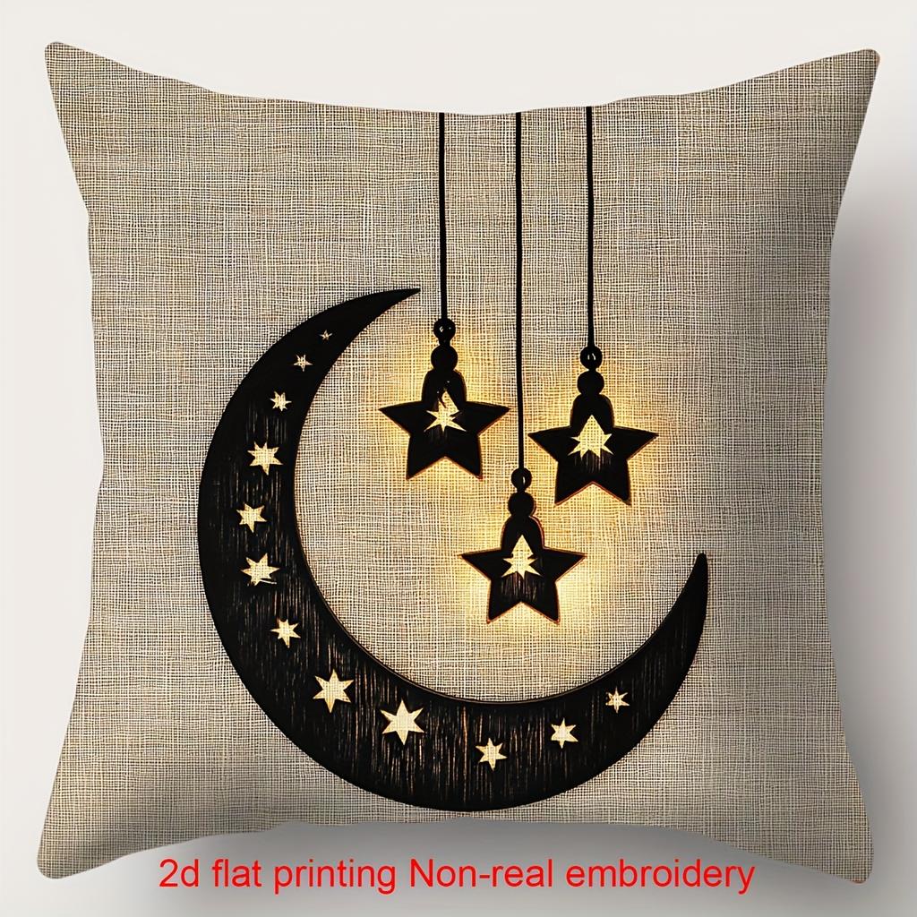Ramadan Themed Cushion Covers With Mosque Moon Stars Polyester pillowcase, sofa decorative cushion cov Headboard Pillow