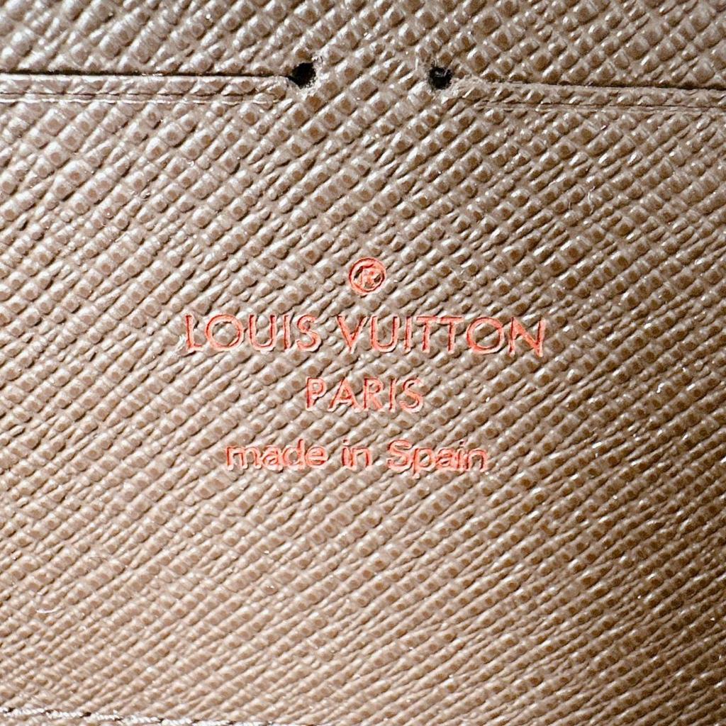 Louis Vuitton Damier Zippy Wallet N60015 Long Wallet Purse Zip Around Ebene Used