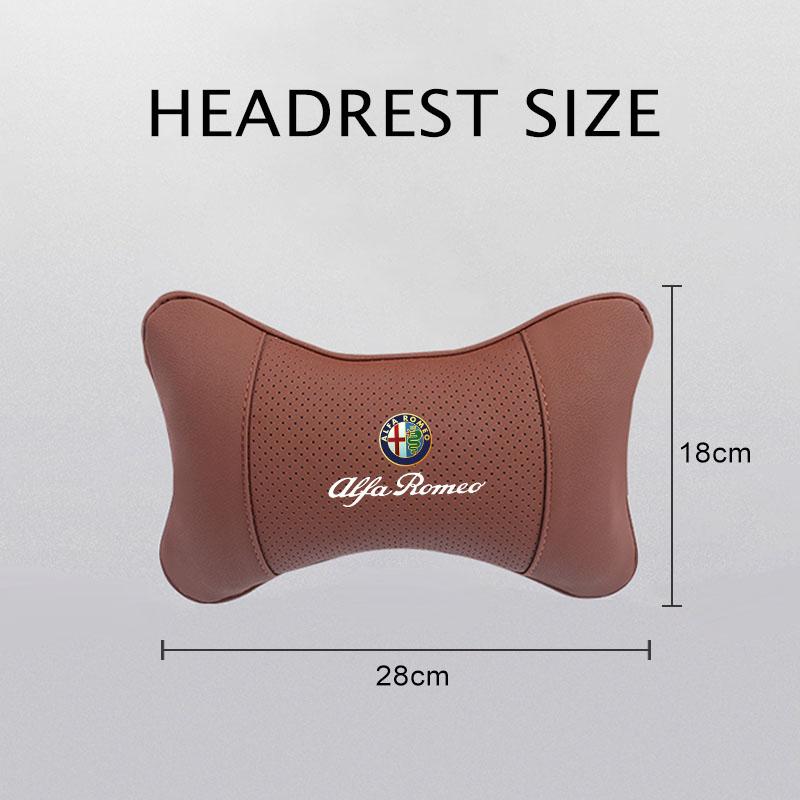 1Pcs Car Seat Headrest Auto Logo Neck Pillow For Alfa Romeo 156 GT 159 Giulia Giulietta 166 Volante Spider Mito 147 8C Tonale 4C