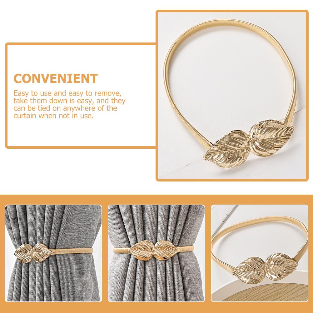2Pcs Metal Curtain Holdbacks Elegant Design Easy Fix Remove Home Decor Accessory Leaf Curtain Tiebacks Home Decor