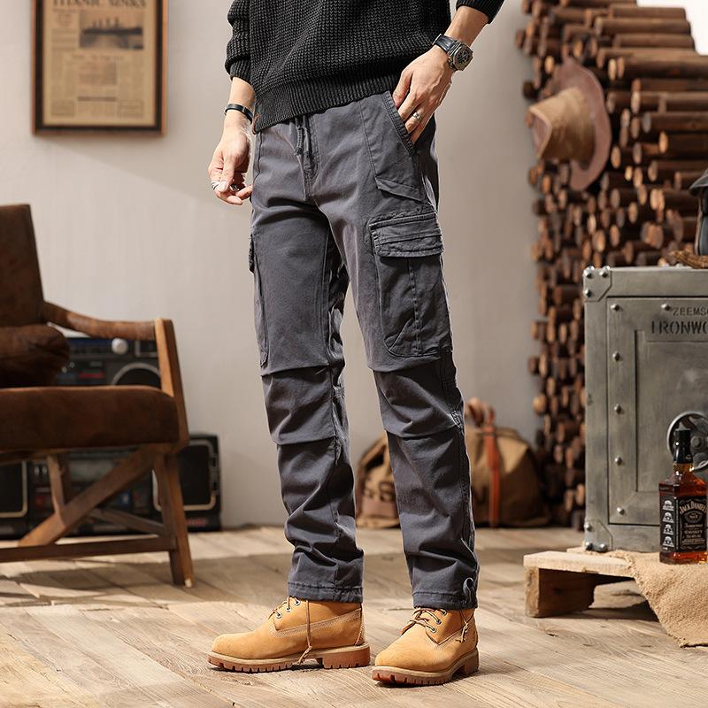 Trendy Brand Overalls Men's High-end Pants High Street Loose Functional Men's Trousers Wear-resistant Men's Trousers Casual Pants