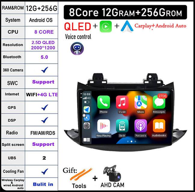 Android 14 Car Radio For Chevrolet Tracker Trax 2016 - 2019 DSP QLED Multimedia Video Player Bluetooth Navigation GPS WIFI