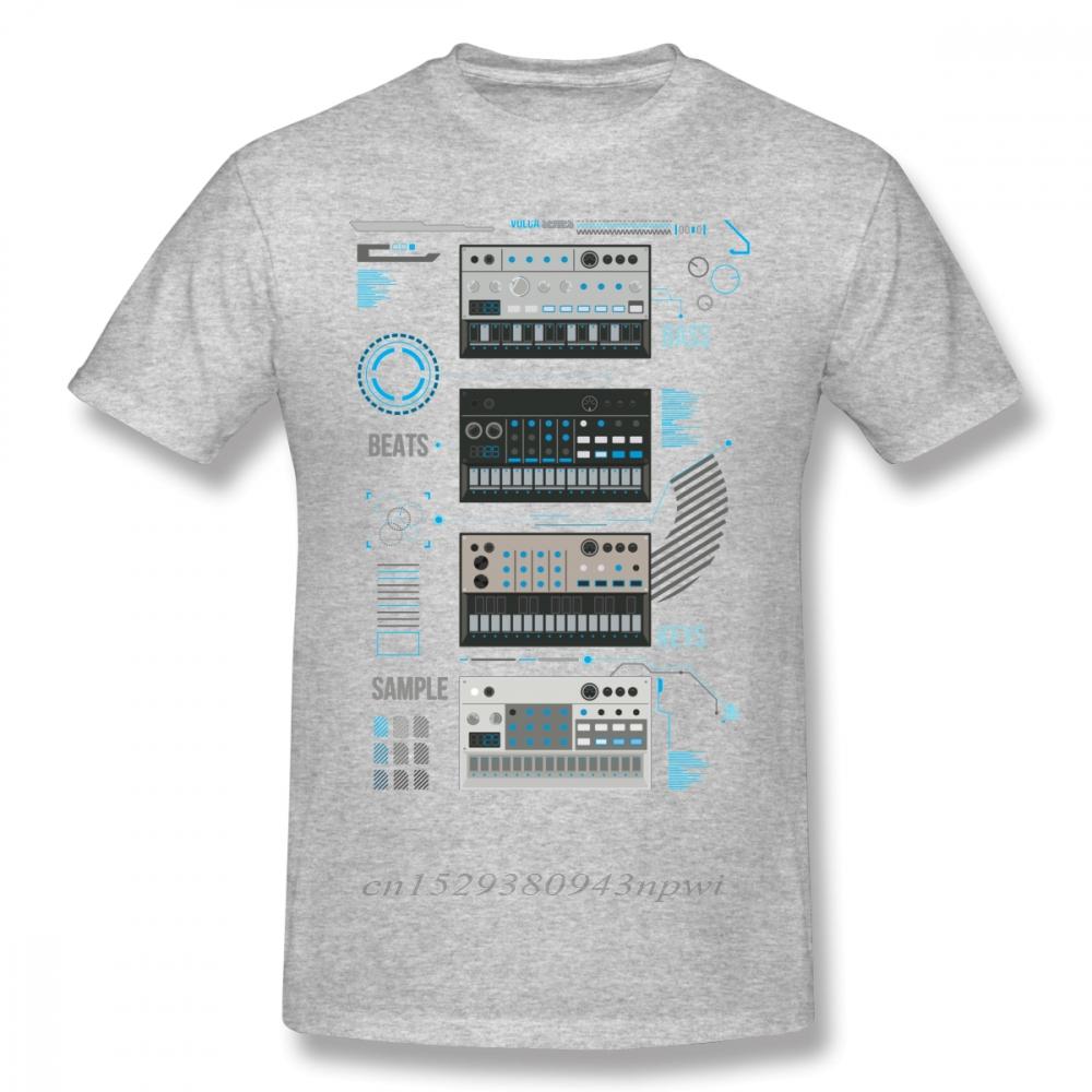 For Unisex Korg Volca Keys Series Basic Blue Music T Shirt Quality Print Rock And Roll Round Collar Plus Size Tee Shirt