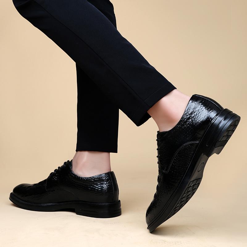 Модные универсальные мужские повседневные туфли с крокодиловым узором — фото 7