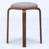 Fuji Boeki Bentwood Stackable Stool, 32cm Wide X 32cm Deep X 47cm High, Beige/Brown Fabric, Compact, Assembly Required, 14545