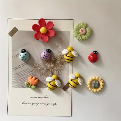 10 buc magneți de frigider din rășină mată, flori de bomboane, magneți 3D creativi coreeni, magneți cu desene animate, decorațiuni interioare