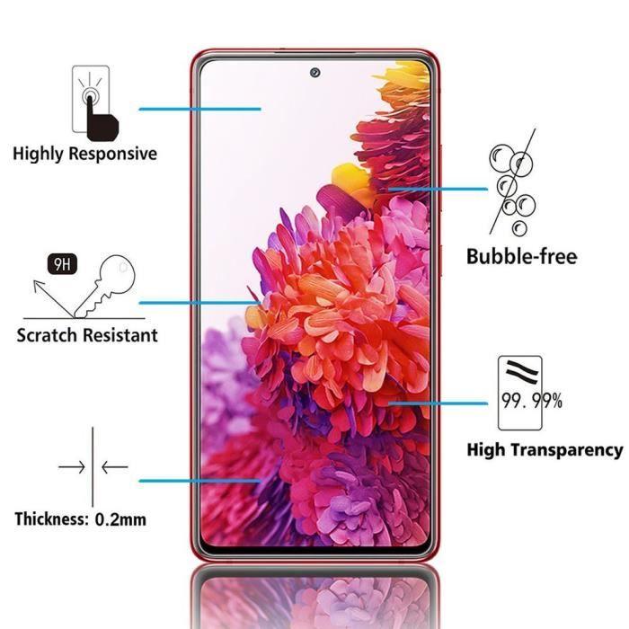 Film de protection - VCOMP - Samsung Galaxy S20 FE 2022 - Pack de 2 - Verre Trempé - Résistant aux rayures