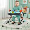 Interactive Walker for Child Rocking Cradle with Steering Wheel Blue-Gray