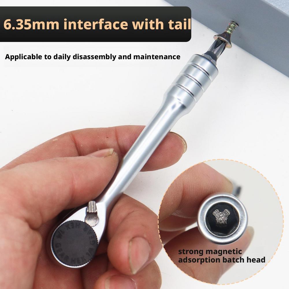 Mini Ratchet with Drill Socket Small Repair and Installation Tools for Daily Maintenance Bicycle Tools Car Tools R3U6