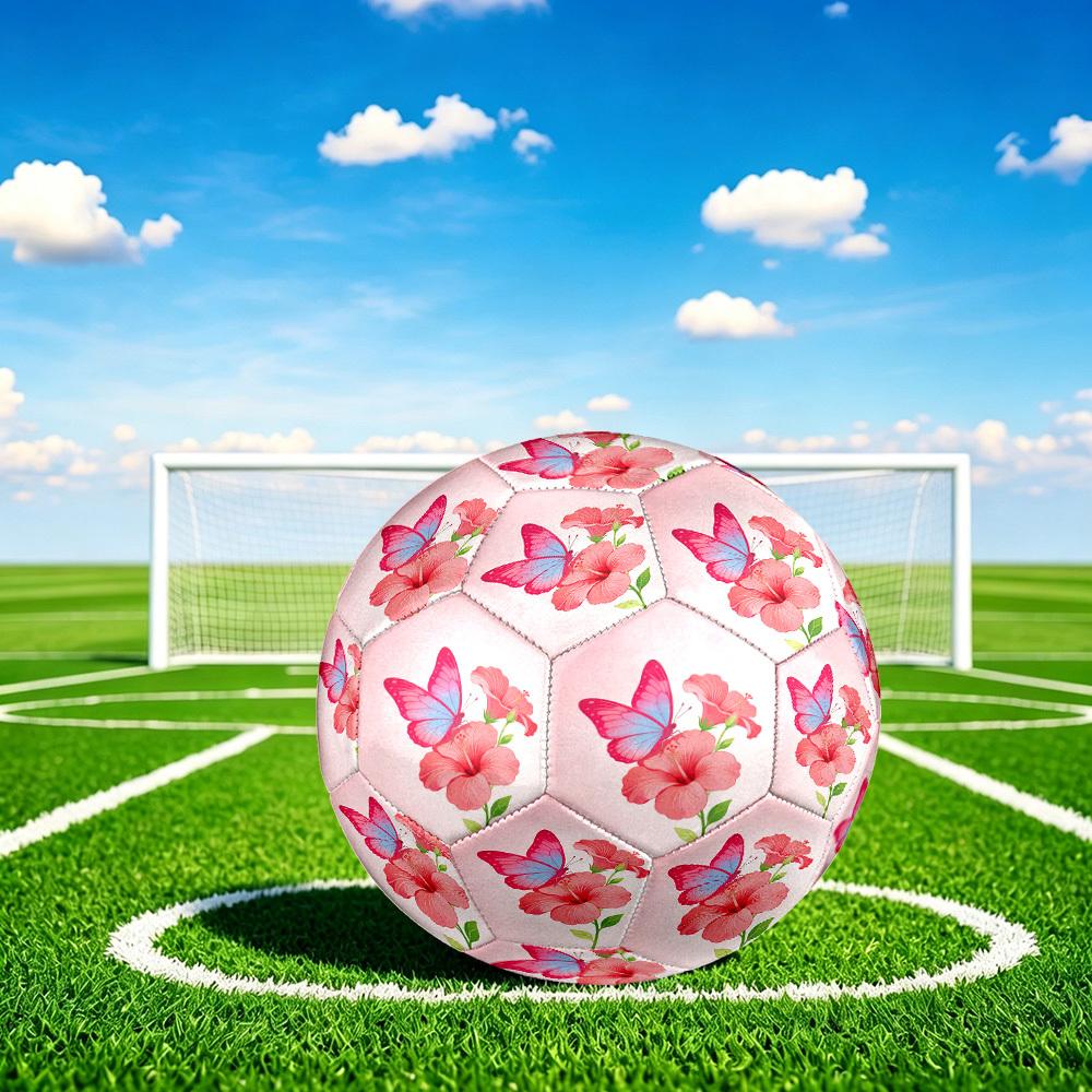 1pc Butterfly Flowers Size 5 Soccer Ball Professional Match Training Football Indoor &Outdoor Sports Ball Lightweight Durable C65191