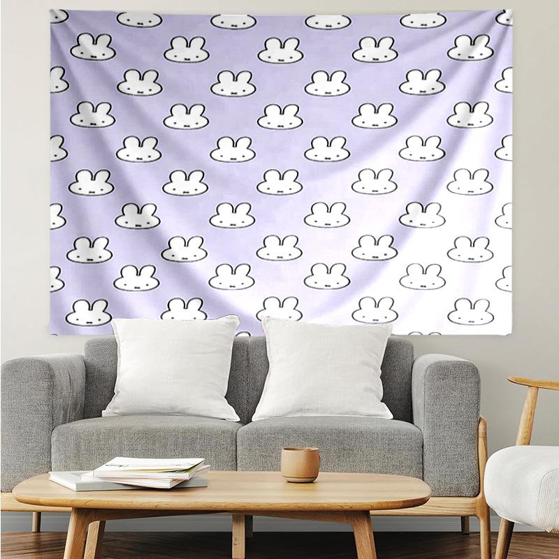 Miffy Tapestry for Bedroom Aesthetic Classroom Tapestries Wall Hanging for Living Room Dorm Office,Ideal Creative Gift