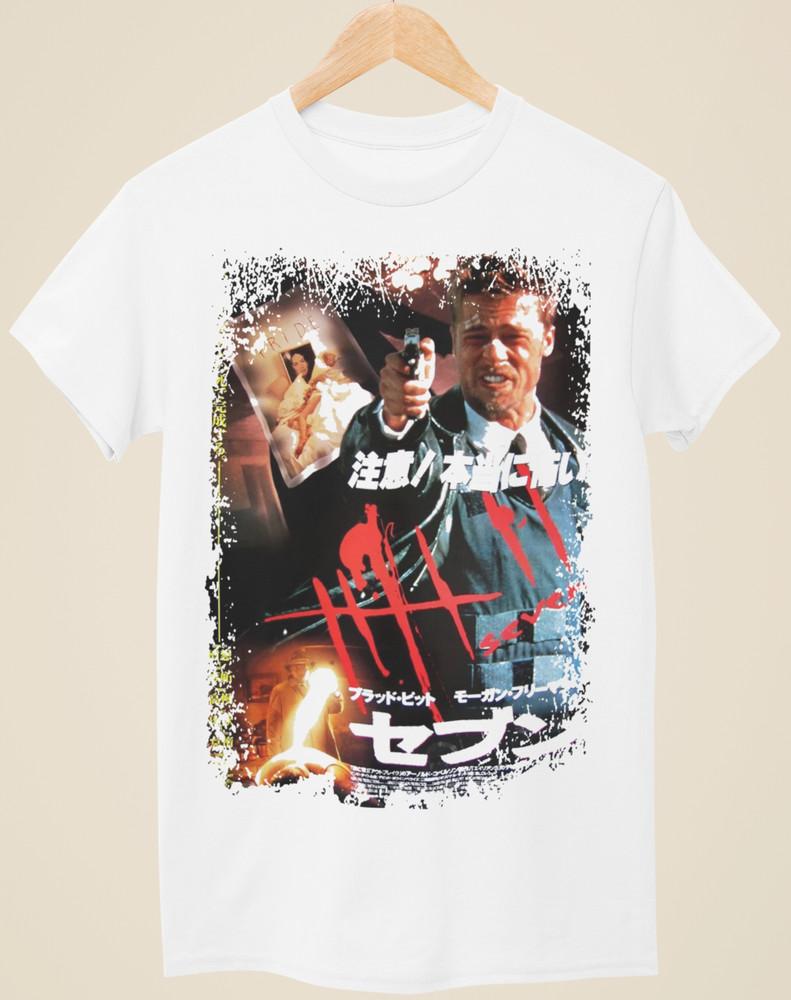 Seven - Japanese Movie Poster Inspired Unisex White T-Shirt Unisex T-Shirt L