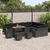 VidaXL Ensemble de 13 Pièces de Sofa de Jardin avec Coussins Noir Poly Rattan Acacia 3364389