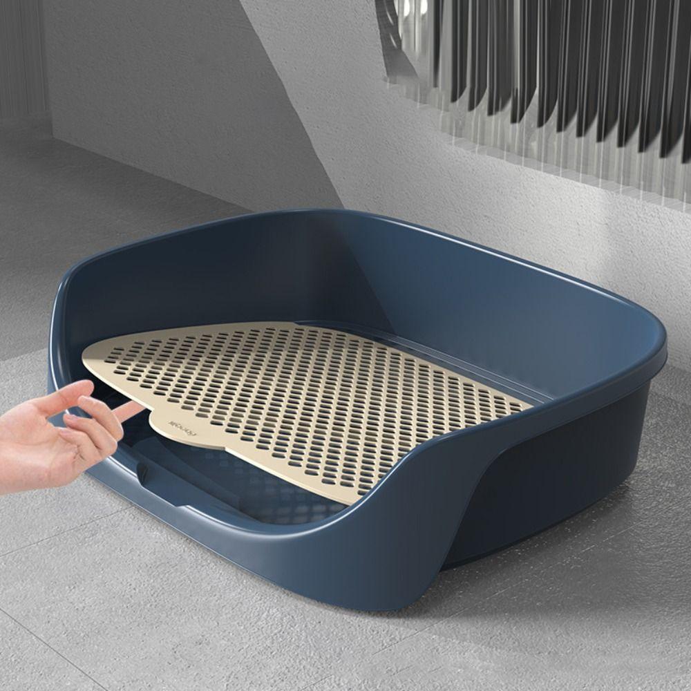 Plastic Dog Potty Tray Heightened Fence With Pillar Pet Training Toliet Prevents Splash Mesh Grid Panel Dog Pee Pad Holder Tray