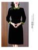Elegant Mulberry Silk Velvet Dress: Plus Size, Flaw-Concealing, Anti-Aging, for Middle-Aged Mothers – Autumn/Winter