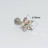 1Pc Women Titanium Steel Faux Opal Flower Labret Lip Ring Ear Stud Helix Jewelry