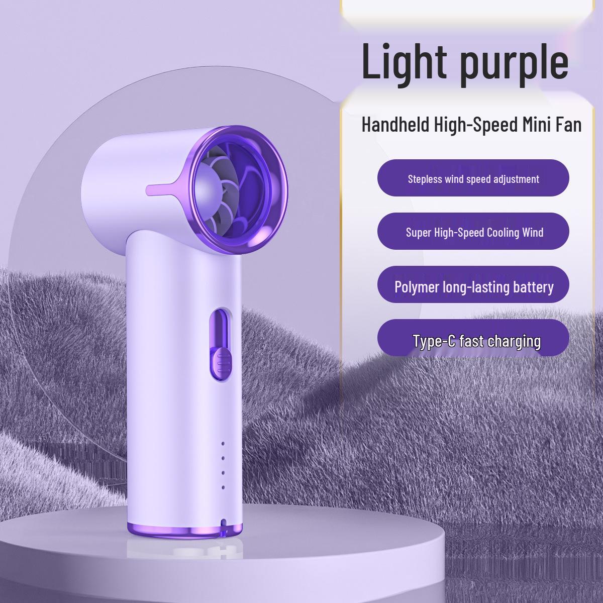 High-Speed Handheld USB Rechargeable Mini Turbine Fan 55x35x114