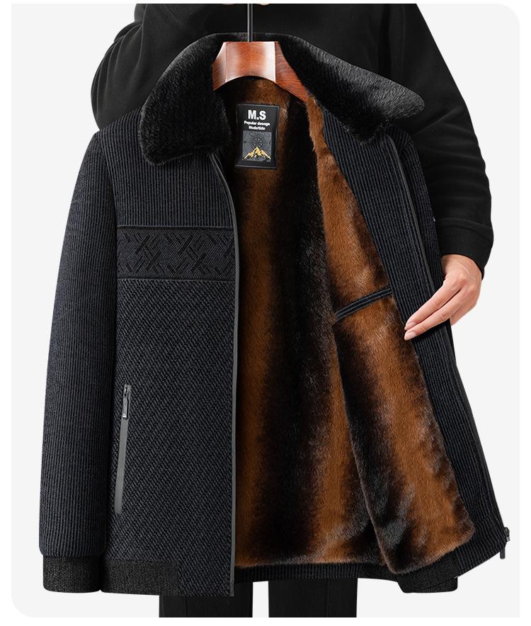 Men's Wool Blend Winter Jacket - Warm, Thickened Coat for Dad or Grandpa