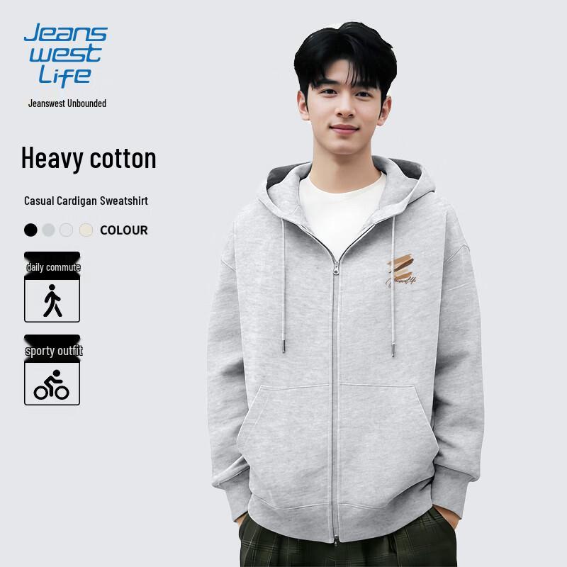 JEANSWEST LIFE Men s Heavyweight Hooded Cardigan Sweatshirt 5XL
